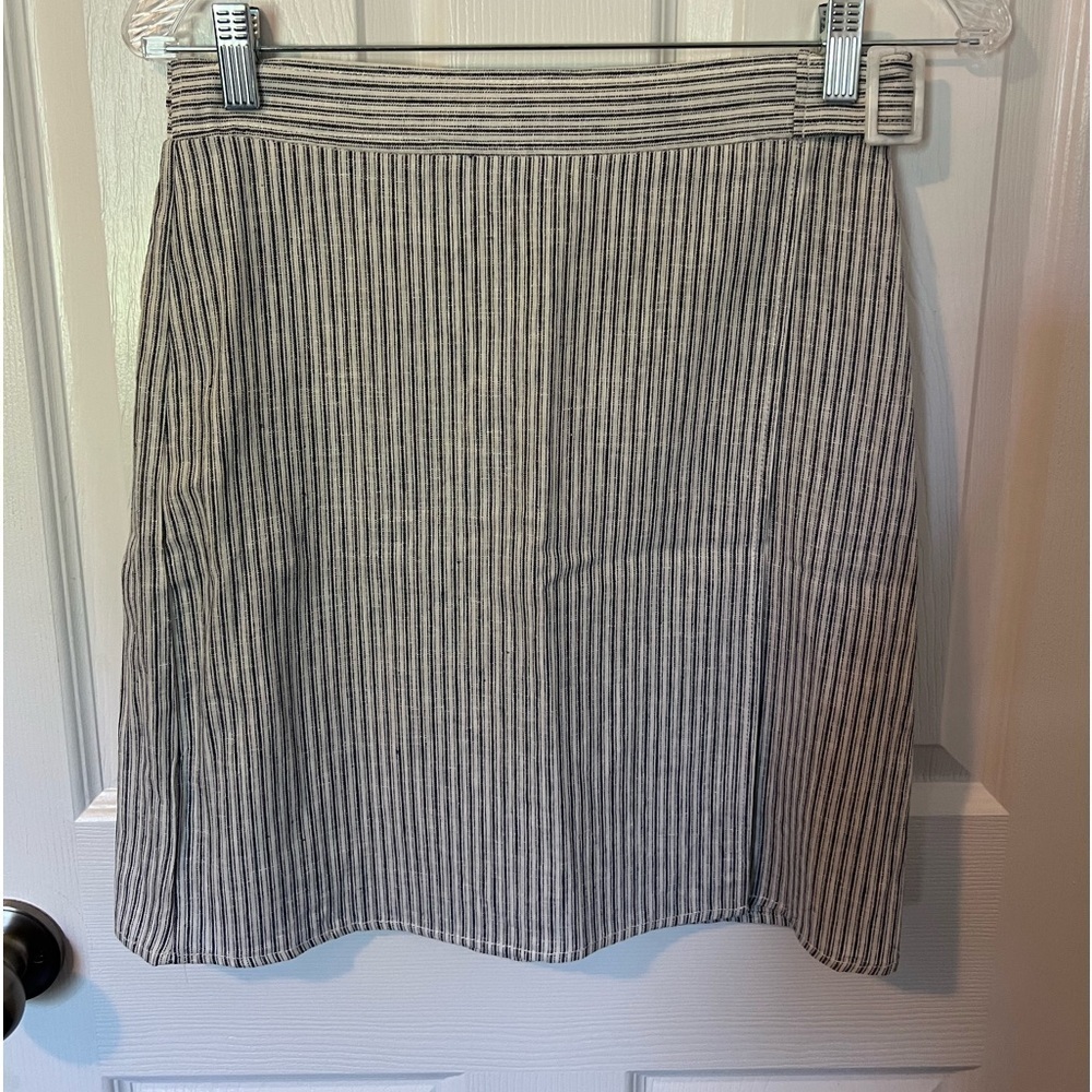 Max Studio Linen Cotton Skirt Stripped Size XS NWT